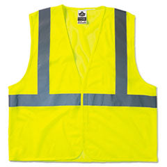 GloWear 8210HL Class 2 Economy Vest, Polyester Mesh, Hook Closure, Large to X-Large, Lime