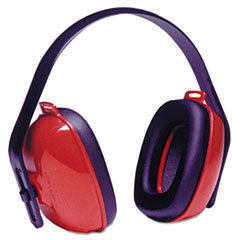 QM24+ Three-Position Earmuffs, 25 dB NRR, Red/Black