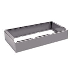 Three Wide Closed Locker Base, 36w x 18d x 6h, Medium Gray