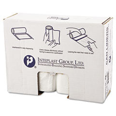 High-Density Interleaved Commercial Can Liners, 60 gal, 17 mic, 38" x 60", Clear, 25 Bags/Roll, 8 Rolls/Carton