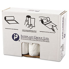 High-Density Interleaved Commercial Can Liners, 60 gal, 14 mic, 38" x 60", Clear, 25 Bags/Roll, 8 Rolls/Carton