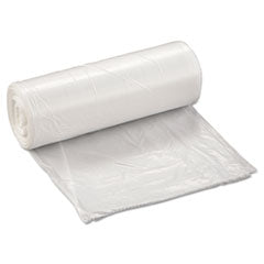 Low-Density Commercial Can Liners, 10 gal, 0.35 mil, 24" x 24", Clear, 50 Bags/Roll, 20 Rolls/Carton