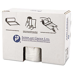 High-Density Interleaved Commercial Can Liners, 60 gal, 22 mic, 38" x 60", Clear, 25 Bags/Roll, 6 Rolls/Carton