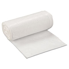 Low-Density Commercial Can Liners, 16 gal, 0.5 mil, 24" x 32", White, 50 Bags/Roll, 10 Rolls/Carton