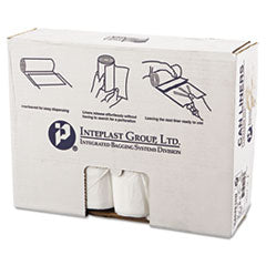 High-Density Interleaved Commercial Can Liners, 45 gal, 16 mic, 40" x 48", Clear, 25 Bags/Roll, 10 Rolls/Carton