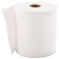 Hardwound Roll Towels, 1-Ply, 8" x 600 ft, White, 12 Rolls/Carton