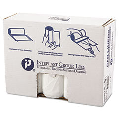 High-Density Interleaved Commercial Can Liners, 45 gal, 17 mic, 40" x 48", Clear, 25 Bags/Roll, 10 Rolls/Carton