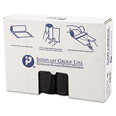 High-Density Interleaved Commercial Can Liners, 33 gal, 16 mic, 33" x 40", Black, 25 Bags/Roll, 10 Rolls/Carton