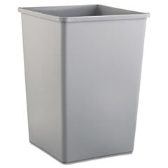 Untouchable Square Waste Receptacle, 35 gal, Plastic, Gray