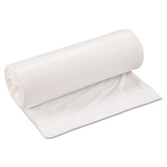 Low-Density Commercial Can Liners, 33 gal, 0.8 mil, 33" x 39", White, 25 Bags/Roll, 6 Rolls/Carton