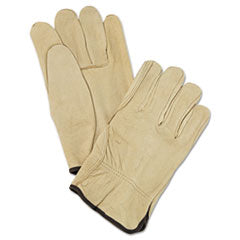 Unlined Pigskin Driver Gloves, Cream, Large, 12 Pairs