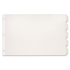 Paper Insertable Dividers, 5-Tab, 11 x 17, White, Clear Tabs, 1 Set