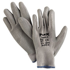 FlexTuff Latex Dipped Gloves, Gray, Medium, 12 Pairs