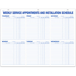 Weekly Service Appointments & Installation Schedule 52 / PD