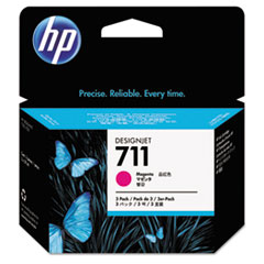 HP 711, (CZ135A) 3-Pack Magenta Original Ink Cartridges