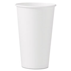 Single-Sided Poly Paper Hot  Cups, 16 oz, White, 50 Sleeve, 20 Sleeves/Carton