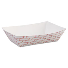 Paper Food Baskets, 6 oz Capacity, 3.78 x 4.3 x 1.08, Red/White, 1,000/Carton