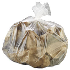 High-Density Interleaved Commercial Can Liners, 30 gal, 8 mic, 30" x 37", Clear, 25 Bags/Roll, 20 Rolls/Carton