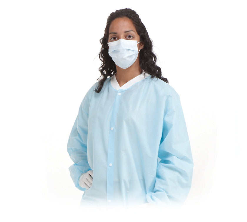 Safebasics™ Lab Gowns - Sky Blue - Size: Medium