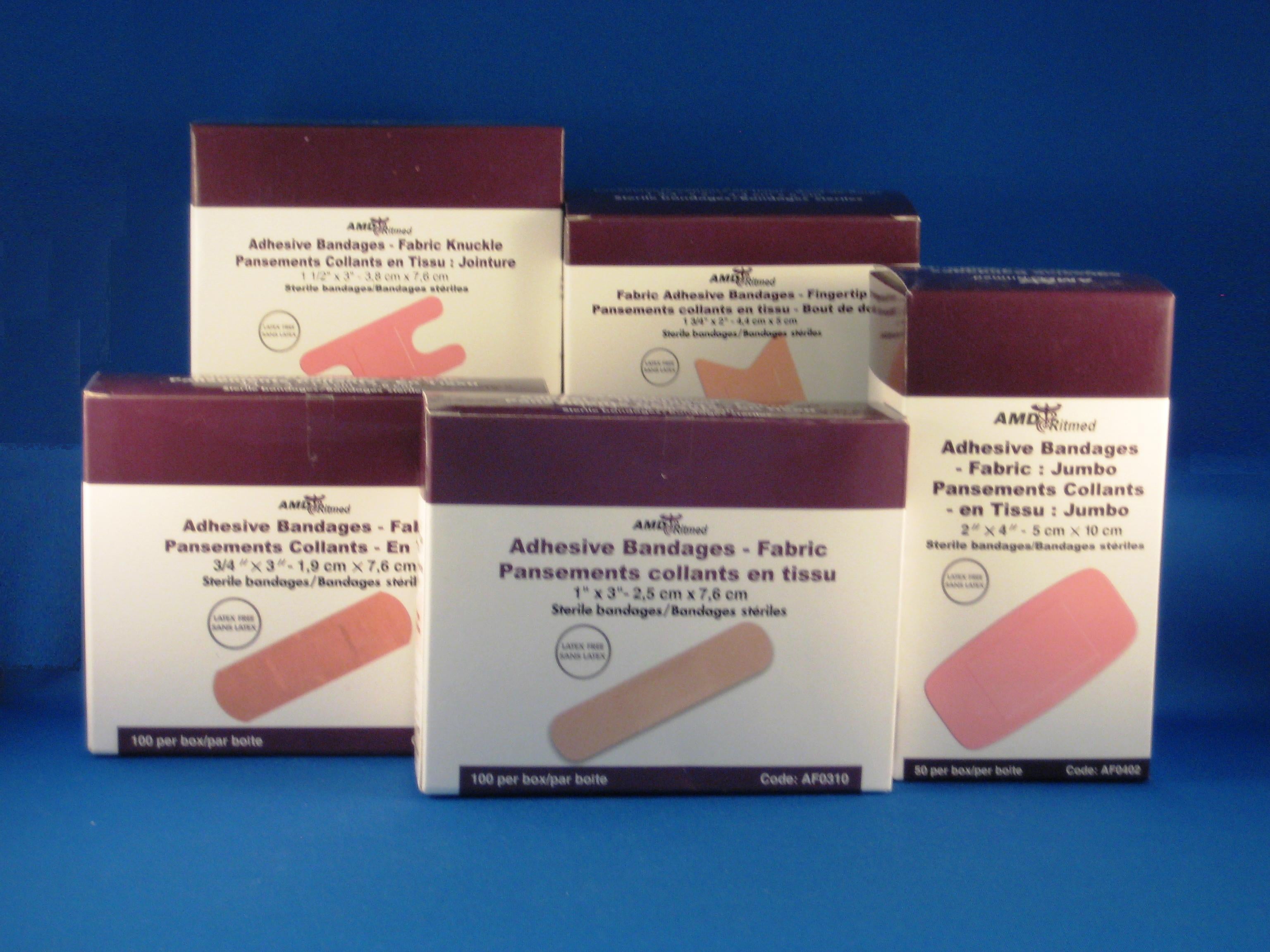 Amd-Ritmed Adhesive Bandages - Fabric - 1" x 3" sterile