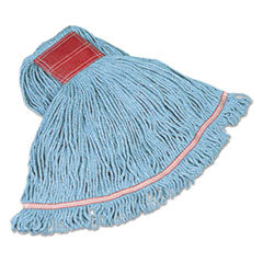 Swinger Loop Wet Mop Heads, Cotton/Synthetic, Blue, Large