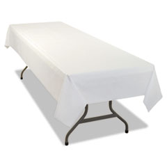 Table Set Rectangular Table Covers, Heavyweight Plastic, 54" x 108", White, 24/Carton