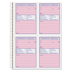 Telephone Message Book with Fax/Mobile Section, Two-Part Carbonless, 3.88 x 5.5, 4 Forms/Sheet, 200 Forms Total