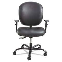 Alday Intensive-Use Chair, Supports Up to 500 lb, 17.5" to 20" Seat Height, Black Vinyl Seat/Back, Black Base