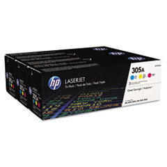 HP 305A, (CF370A-M) 3-Pack Cyan/Magenta/Yellow Original LaserJet Toner Cartridges