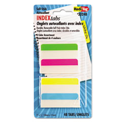 Write-On Index Tabs, 1/5-Cut, Assorted Colors, 2" Wide, 48/Pack