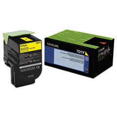 70C10Y0 Return Program Toner, 1,000 Page-Yield, Yellow