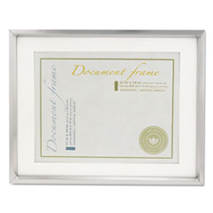 Plastic Document Frame with Mat, 11 x 14 and 8.5 x 11 Inserts, Metallic Silver