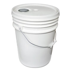 Utility Bucket with Lid, 5 gal, Polyethylene, White, 11.25" dia