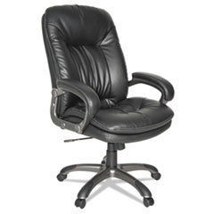 Executive Swivel/Tilt Bonded Leather High-Back Chair, Supports Up to 250 lb, 18.50" to 21.65" Seat Height, Black