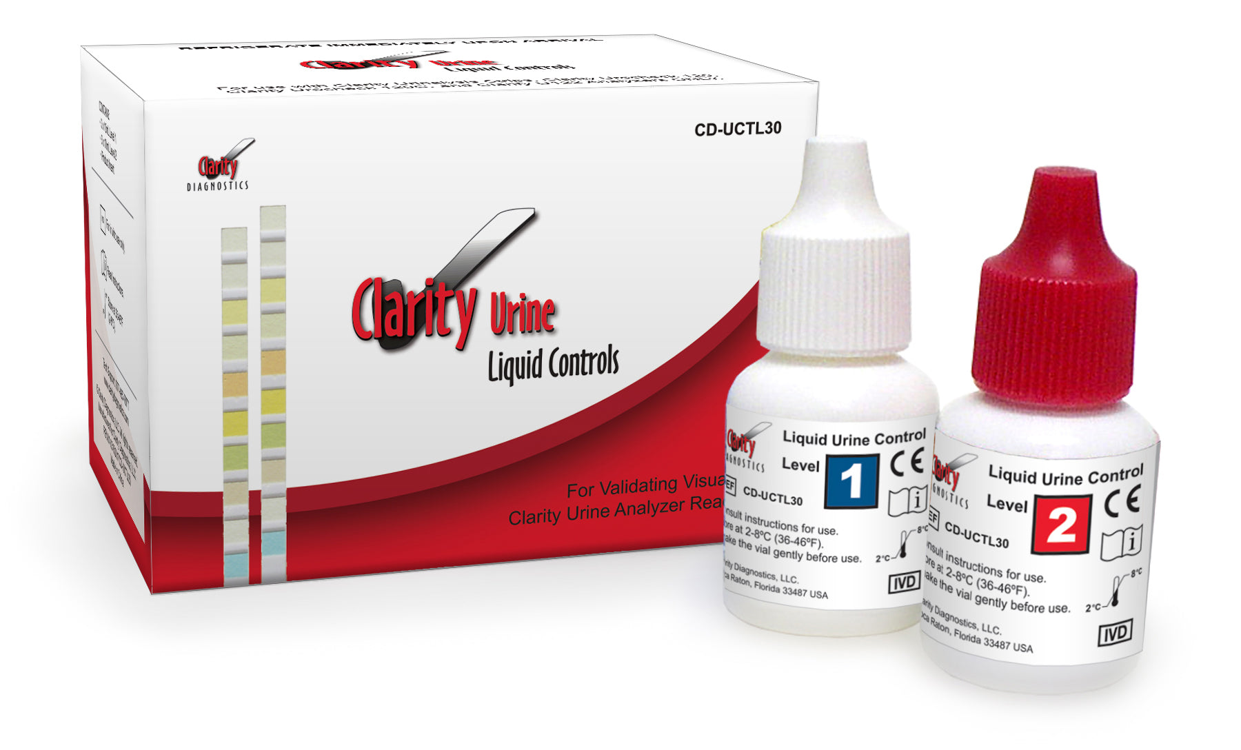 Clarity Urocheck Urine Controls 3x10mL For use with Clarity/Clarify Urine Strips and analyzers *OVERNIGHT ICE PACKS* *REFRIGERATE*