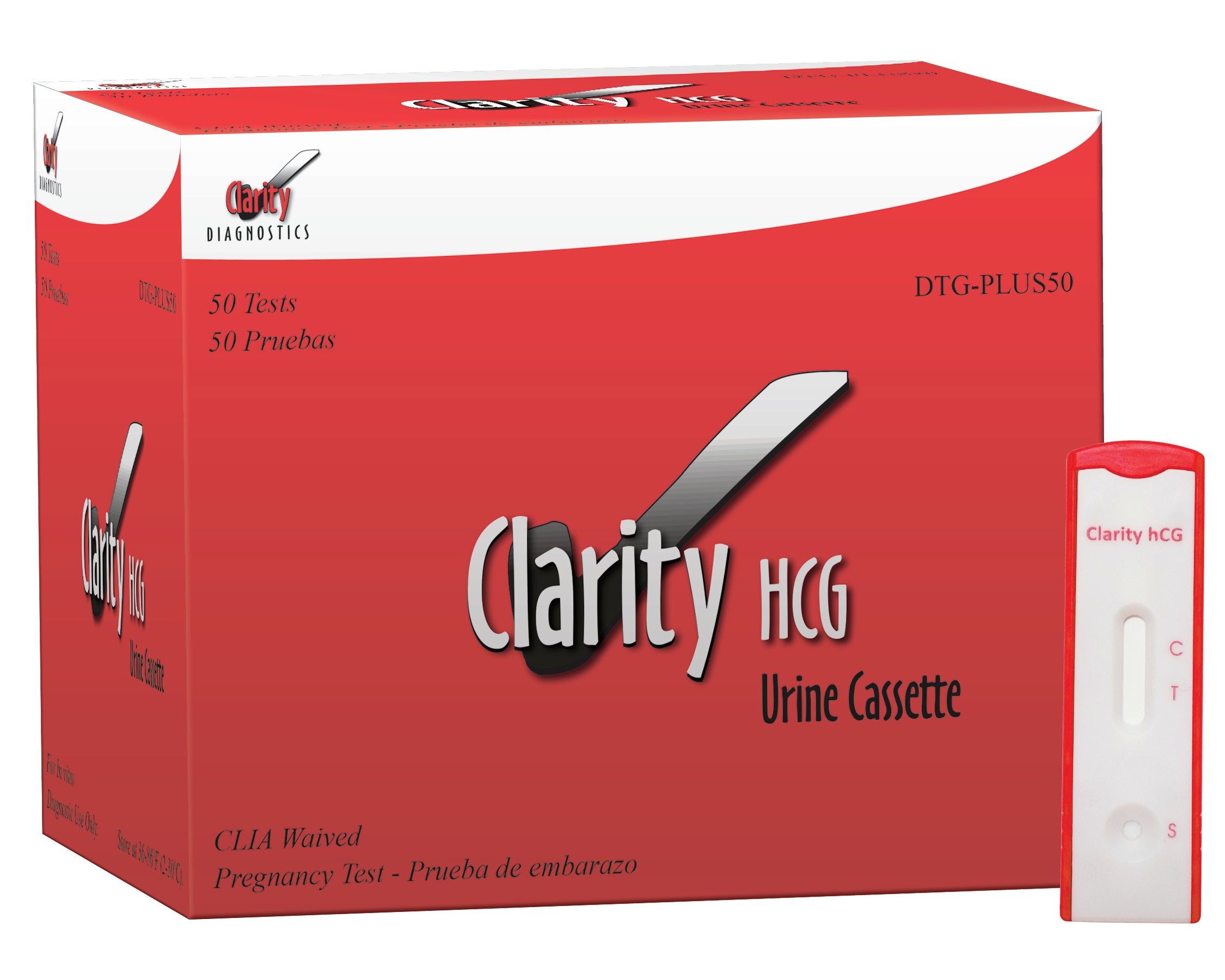 Clarity HCG Urine Test Cassette (Box 50) “CLIA Waived”