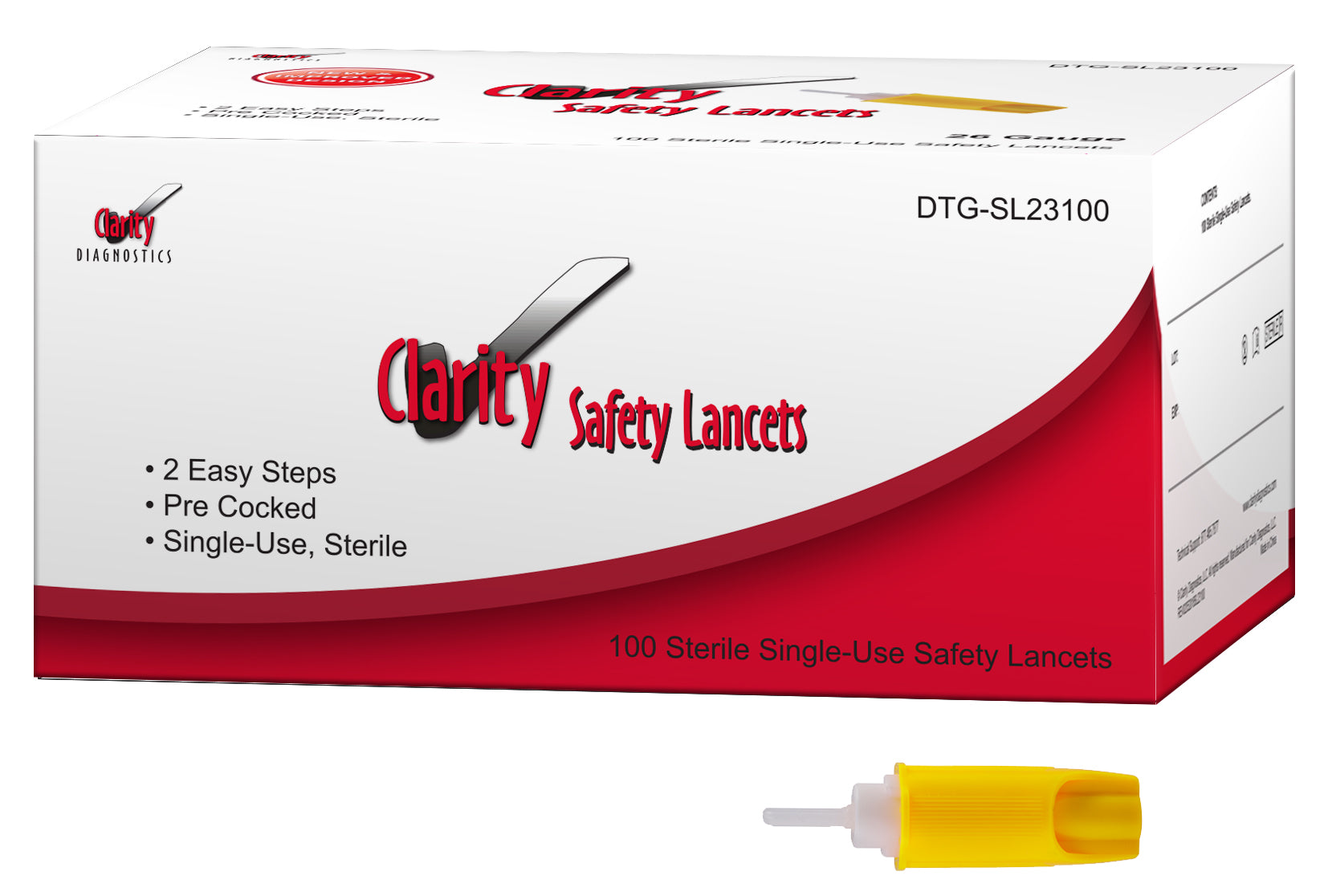 CLARITY Safety Lancets 23G 100/BX