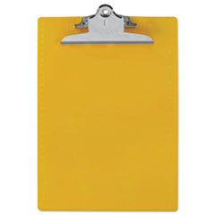 Recycled Plastic Clipboard with Ruler Edge, 1" Clip Capacity, Holds 8.5 x 11 Sheets, Yellow