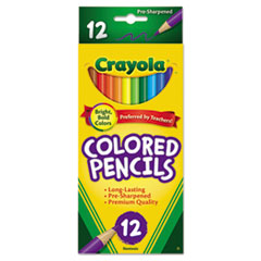 Long-Length Colored Pencil Set, 3.3 mm, 2B, Assorted Lead and Barrel Colors, Dozen