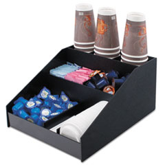 Horizontal Condiment Organizer, 9 Compartments, 12 x 16 x 7.5, Black