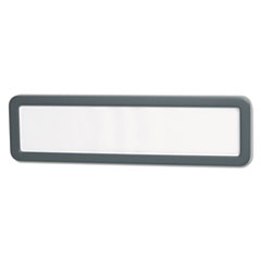 Recycled Cubicle Nameplate with Rounded Corners, 9 x 2.5, Charcoal