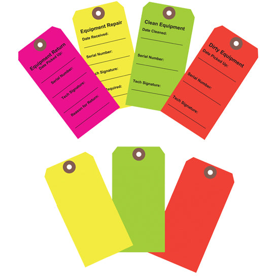 Equipment Tag, Clean Equipment, 4 3/4W x 2 3/8H, Green, Printed