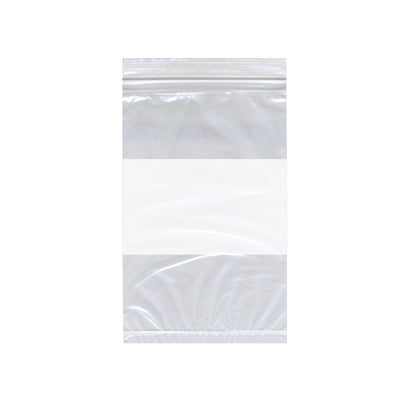 Zip Bag, 4W x 6H, 2 MIL, White Block