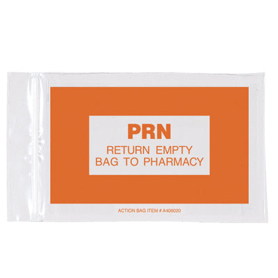 PRN Reclosable Bag, 6W x 9H, 2 MIL, Zip Closure