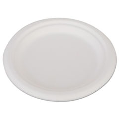 ChampWare Heavyweight Bagasse Dinnerware, Plate, 6", White, 1,000/Carton