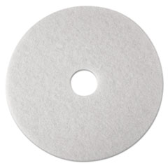 Low-Speed Super Polishing Floor Pads 4100, 24" Diameter, White, 5/Carton