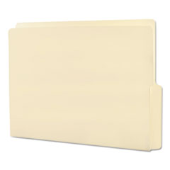 Heavyweight Manila End Tab Folders, 9" High Front, 1/2-Cut Tabs: Bottom, Letter Size, 0.75" Expansion, Manila, 100/Box