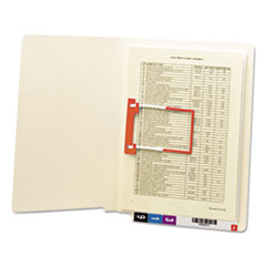 Heavyweight Manila Reinforced End Tab U-Clip Fastener Folders, 0.75" Expansion, 1 Fastener, Letter Size, Manila, 50/Box