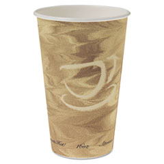 Mistique Hot Paper Cups, 16 oz, Brown, 50/Sleeve, 20 Sleeves/Carton