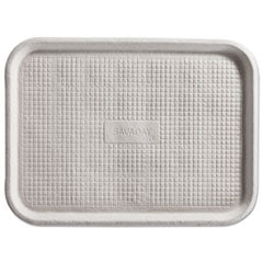 Savaday Molded Fiber Flat Food Tray, 1-Compartment, 16 x 12, White, Paper, 200/Carton